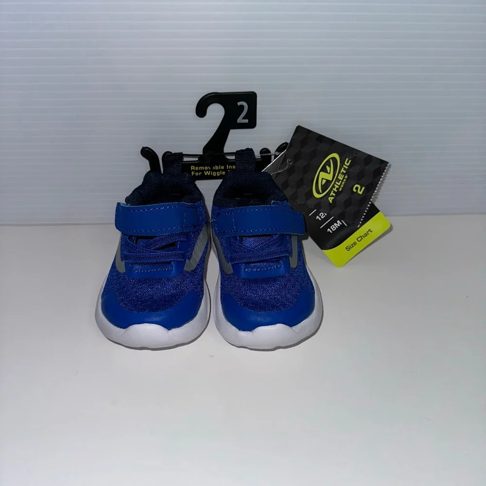 Baby Boys Athletic Works Blue White Sneakers Size 2 Months NEW NWT 3 Months